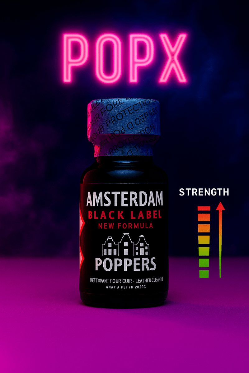 Amsterdam Black Label Poppers 25ml — ძლიერი ეფექტი | POPX - POP X - ევროპული პოპერსი | სექს - შოპი | Poppers Sex - Toys - 25ml