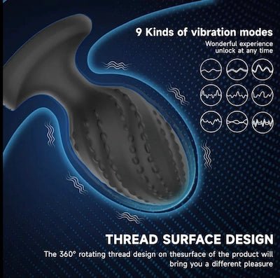 Textured Vibrating Anal Plug – 9 Powerful Modes, Enhanced Stimulation | PopX - POP X - ევროპული პოპერსი | სექს - შოპი | Poppers Sex - Toys - 